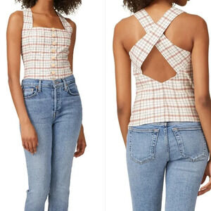 Nicholas Plaid Cross Back Tank Top 21179